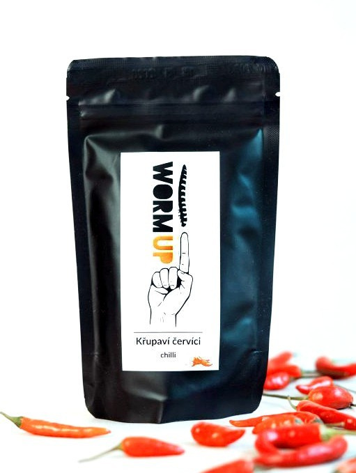 Przekąska WORM UP - chrupiące robaki z chili 20g Przekąska WORM UP - chrupiące robaki z chili 20g