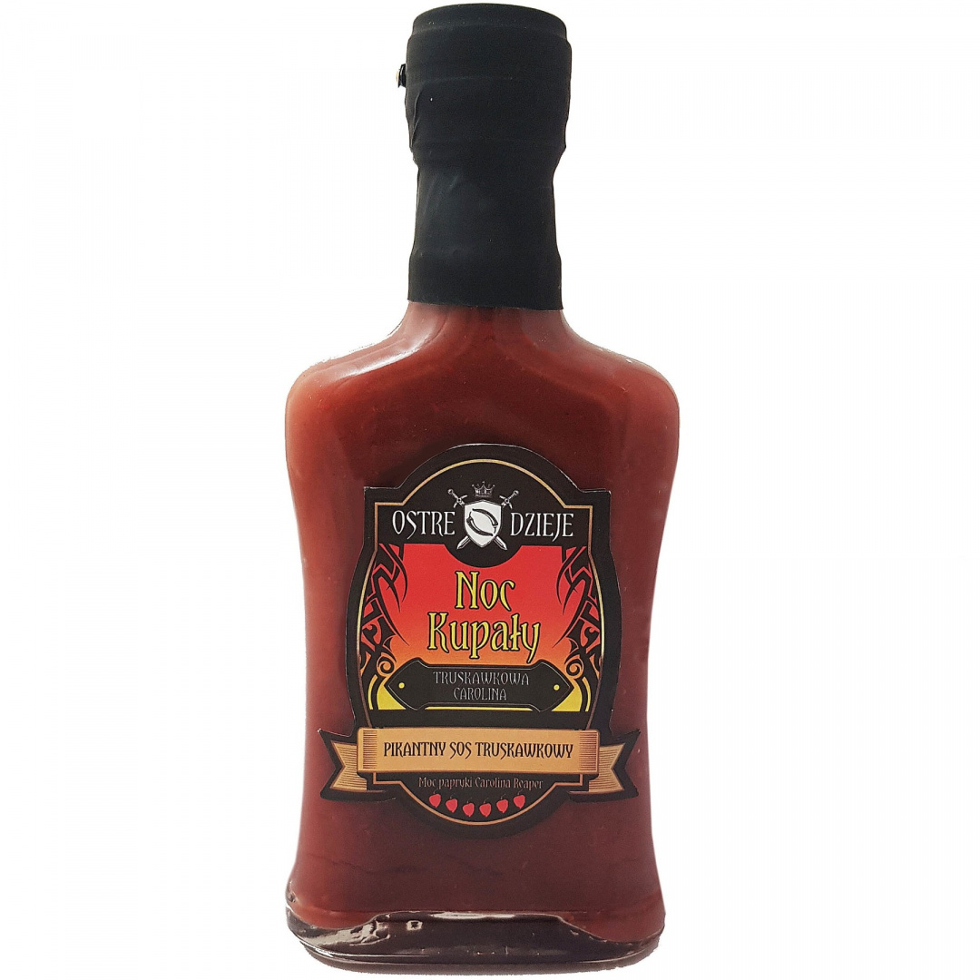 Sos Ostre Dzieje NOC KUPAŁY truskawkowy, moc CAROLINY REAPER 240g Sos Ostre Dzieje NOC KUPAŁY truskawkowy, moc CAROLINY REAPER 240g