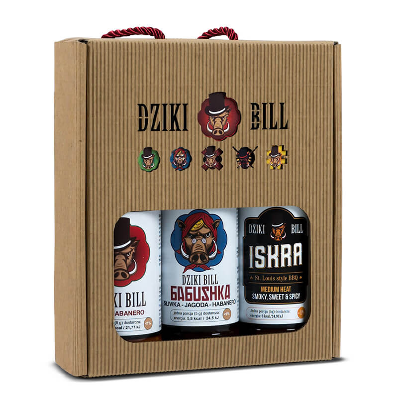 Zestaw 3 ostrych sosów Dziki Bill EASY Babushka, Habanero, Iskra 3 x 200 ml Zestaw 3 ostrych sosów Dziki Bill EASY Babushka, Habanero, Iskra 3 x 200 ml