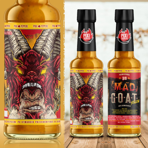 Ostry sos Pixi Peppers MAD GOAT YELLOW fermentowany, 200ml Ostry sos Pixi Peppers MAD GOAT YELLOW fermentowany, 200ml