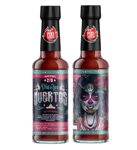 Ostry sos Pixi Peppers DIA DE LOS MUERTOS z Poblano i kaktusem, 200ml