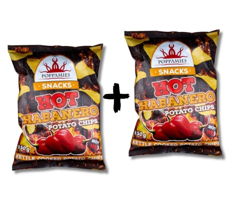 Bardzo ostre Chipsy Poppamies Hot Habanero PROMO 1+1 TANIEJ, 2x150g