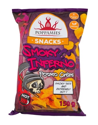 Bardzo ostre Chipsy Poppamies Smoky Inferno 150g
