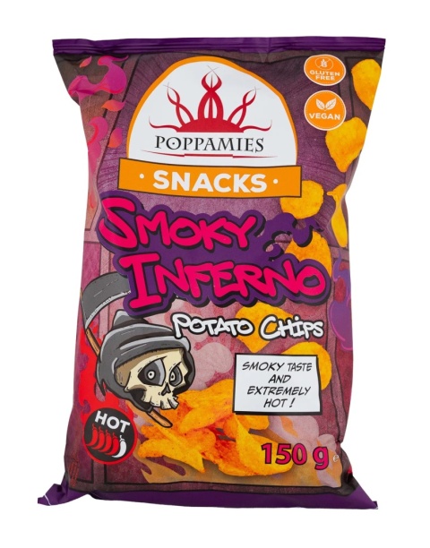 Bardzo ostre Chipsy Poppamies Smoky Inferno 150g
