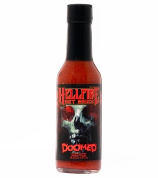 Ekstremalnie ostry sos Hellfire Doomed z ekstraktem 6,66 MLN SHU, WADA PRODUKCYJNA, 148ml