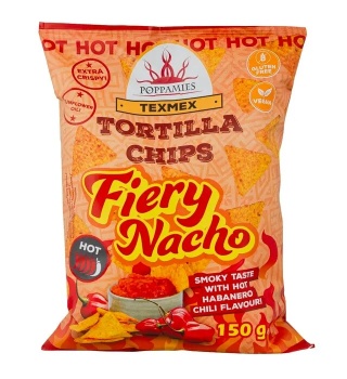 Bardzo ostre Chipsy Poppamies Hot Habanero 150g