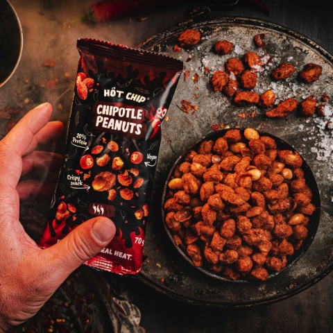 Ostre orzeszki Hot Chip Peanuts CHIPOTLE PROMO 1+1 TANIEJ 2x70g