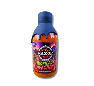 Ostry Sos Razor Tropical Infection z ananasem, chili Trinidad Scorpion i Habanero, 200ml