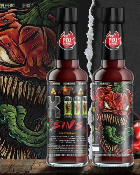 Ekstremalny sos Pixi Peppers 13 SINS z ekstraktem 12MLN i 9MLN, 200ml