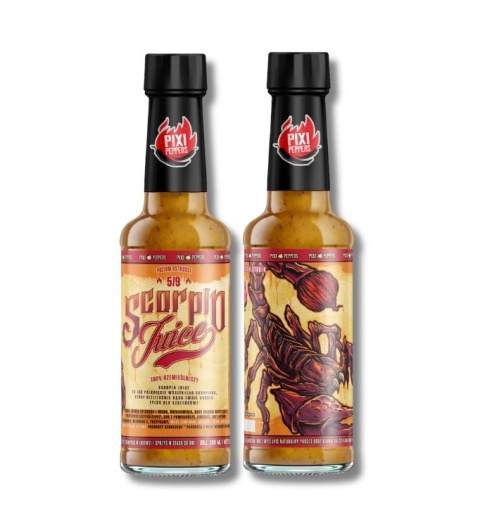Ostry sos Pixi Peppers SCORPIO JUICE z mango i Jolokią, 200ml