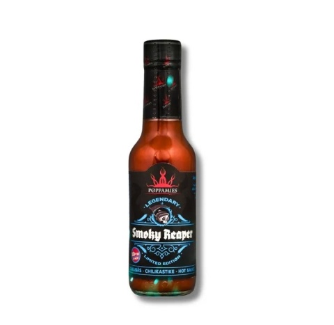 Ostry sos Poppamies Smoky Reaper LEGENDARY Edition z Carolina Reaper 150ml