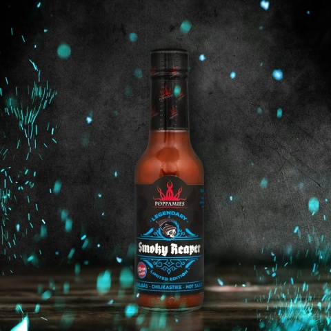 Ostry sos Poppamies Smoky Reaper LEGENDARY Edition z Carolina Reaper 150ml