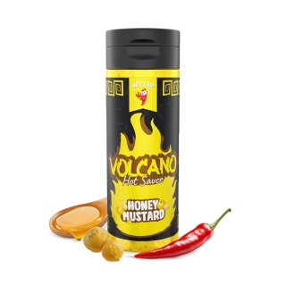 Ostra musztarda Volcano HONEY z miodem i papryką Bhut Jolokia, 310g