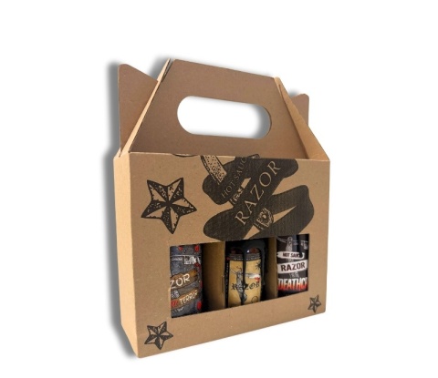 Zestaw ostrych sosów Razor HARDCORE (Deathcrush, Cherry Terror, Cult of Pain) 3x200ml