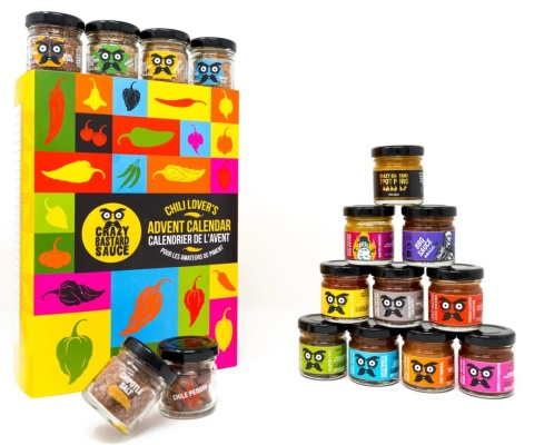 Zestaw ostrych sosów Crazy Bastard - CHILI LOVER'S ADVENT CALENDAR [24x30ml]